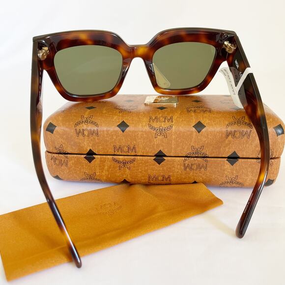 MCM Square Tinted Tortoiseshell Sunglasses Acetate 51 21 145 NWT - Picture 7 of 11
